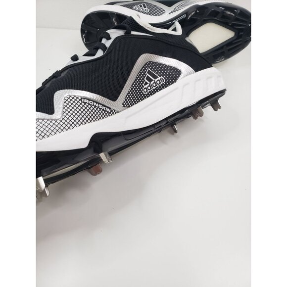 ADIDAS ICON 6 BOUNCE Baseball Cleats Ironskin in Black/White‎ - Size US 13